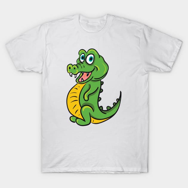 Cute crocodile or alligator cartoon T-Shirt by Morphart